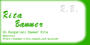 rita bammer business card